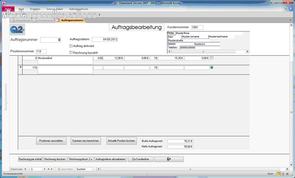 Auftragsbearbeitung